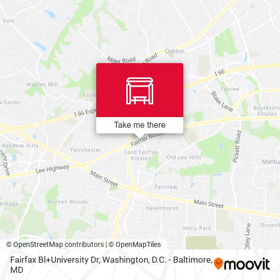 Fairfax Bl+University Dr map