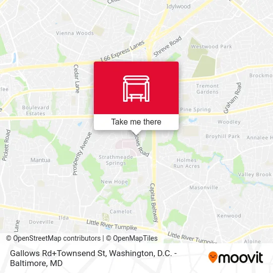 Gallows Rd+Townsend St map