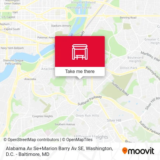 Alabama Av Se+Marion Barry Av SE map