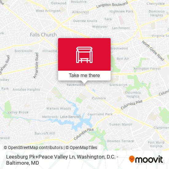 Leesburg Pk+Peace Valley Ln map