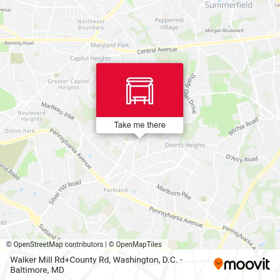 Walker Mill Rd+County Rd map