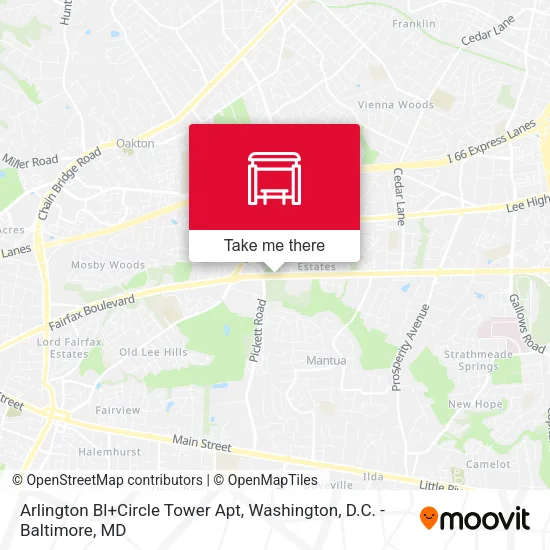 Arlington Bl+Circle Tower Apt map