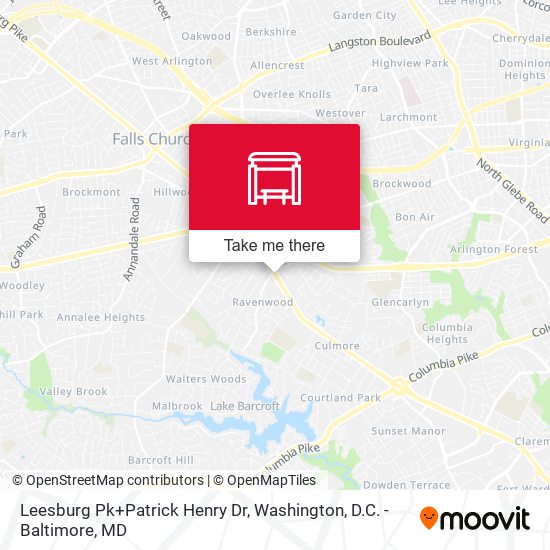 Leesburg Pk+Patrick Henry Dr map