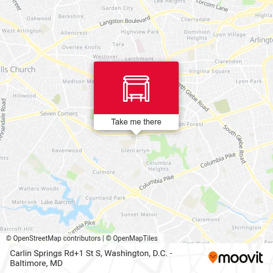 Carlin Springs Rd+1 St S map