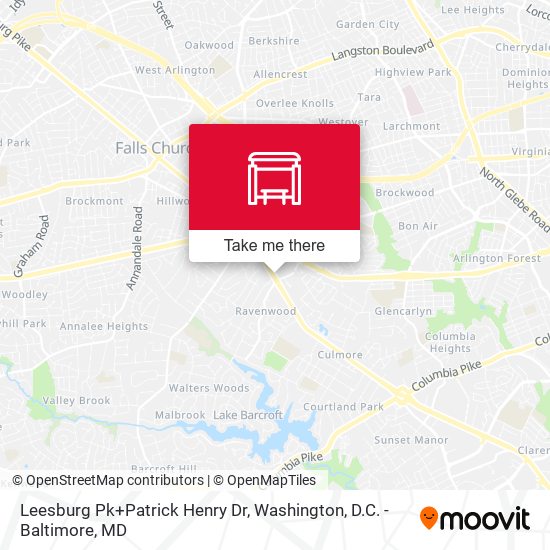 Leesburg Pk+Patrick Henry Dr map