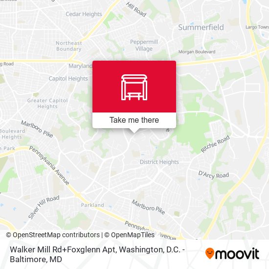 Mapa de Walker Mill Rd+Foxglenn Apt