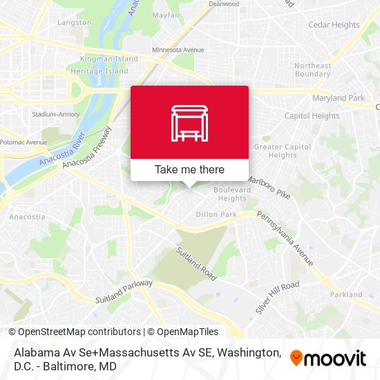 Mapa de Alabama Av Se+Massachusetts Av SE