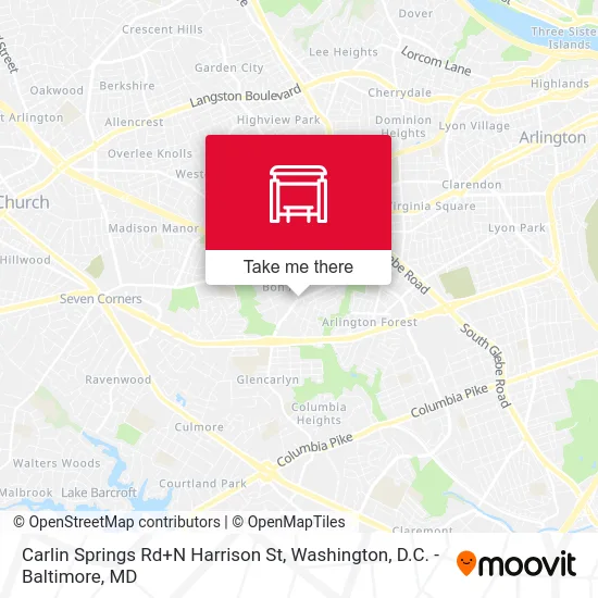Carlin Springs Rd+N Harrison St map