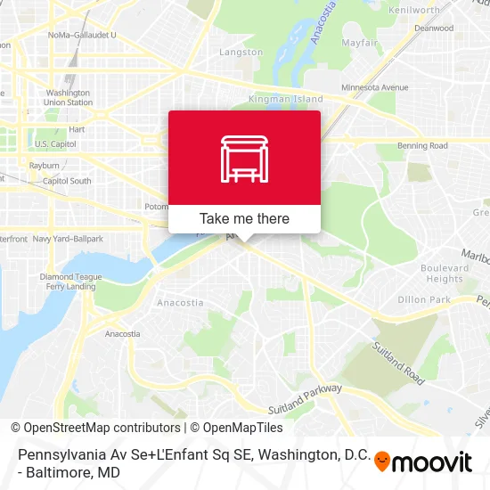 Mapa de Pennsylvania Av Se+L'Enfant Sq SE