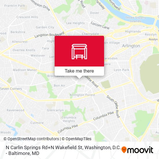 N Carlin Springs Rd+N Wakefield St map