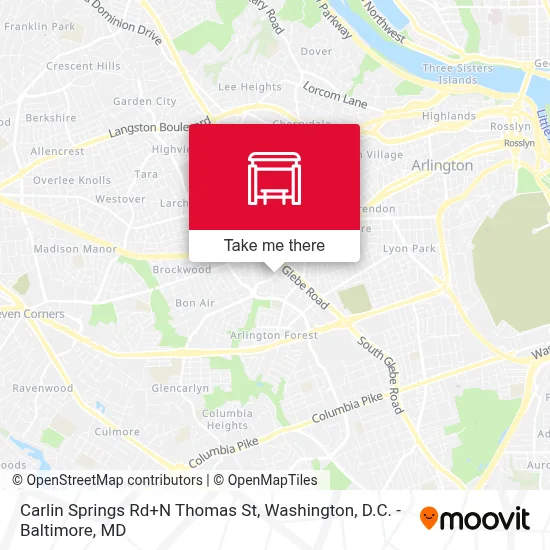 Carlin Springs Rd+N Thomas St map