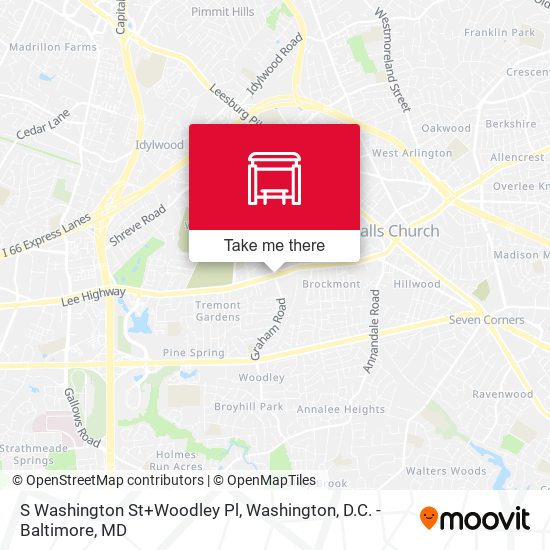 S Washington St+Woodley Pl map