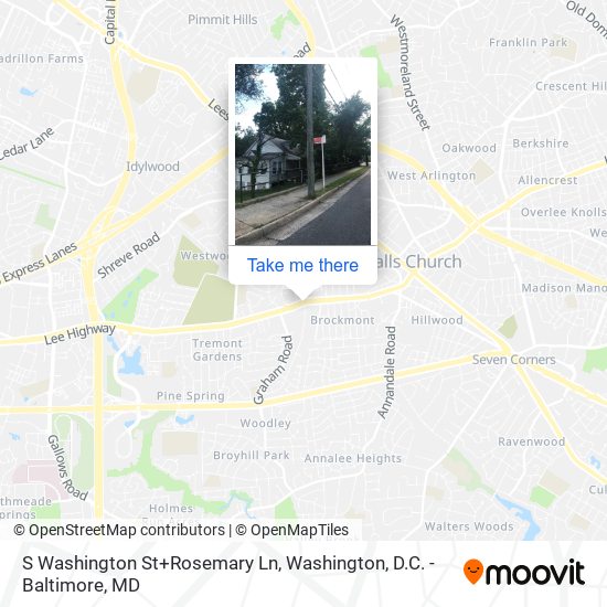 Mapa de S Washington St+Rosemary Ln