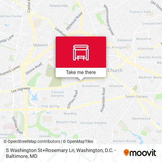 Mapa de S Washington St+Rosemary Ln