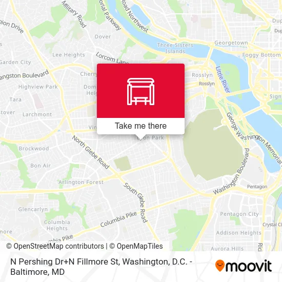 N Pershing Dr+N Fillmore St map