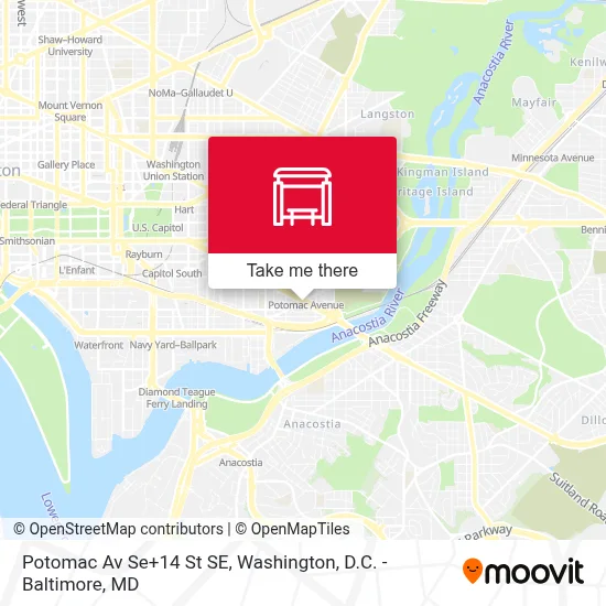 Potomac Av Se+14 St SE map