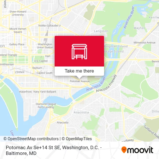 Potomac Av Se+14 St SE map