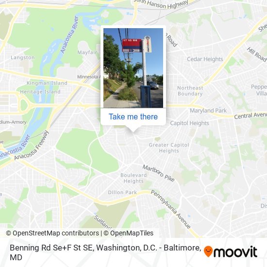 Benning Rd Se+F St SE map