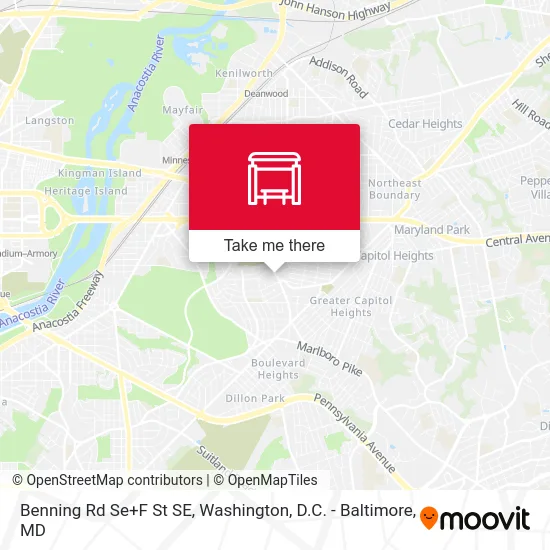 Benning Rd Se+F St SE map