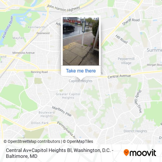 Central Av+Capitol Heights Bl map