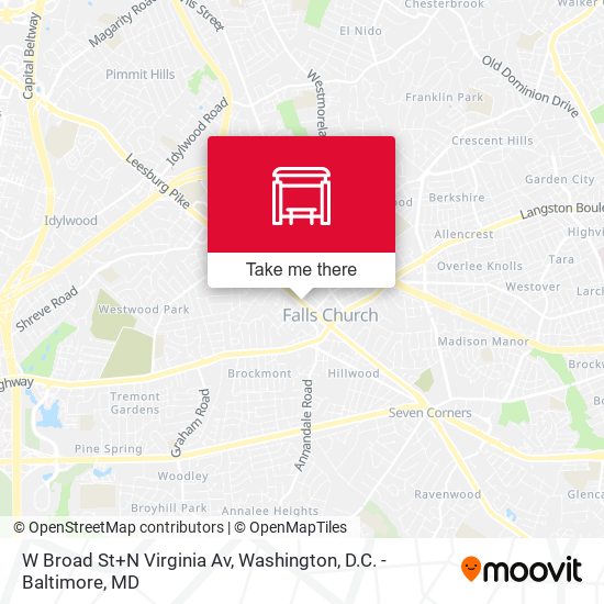 W Broad St+N Virginia Av map