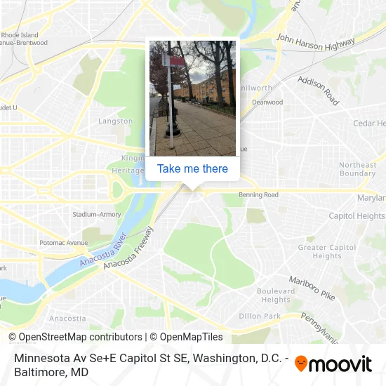 Minnesota Av Se+E Capitol St SE map