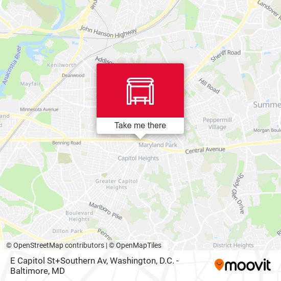 E Capitol St+Southern Av map