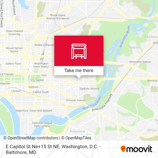 E Capitol St Ne+15 St NE map