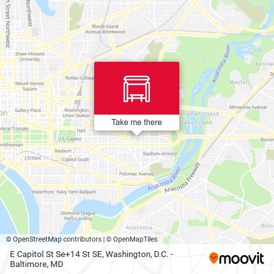 E Capitol St Se+14 St SE map
