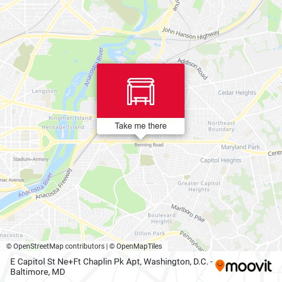 E Capitol St Ne+Ft Chaplin Pk Apt map