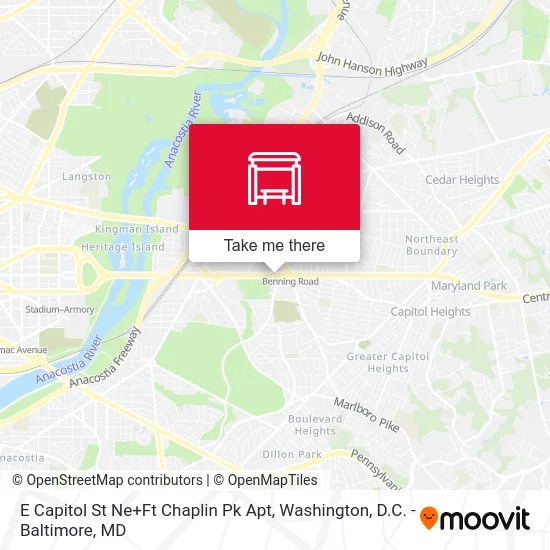 E Capitol St Ne+Ft Chaplin Pk Apt map