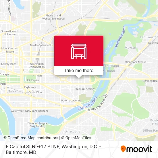 E Capitol St Ne+17 St NE map