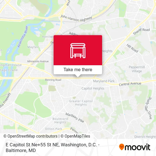 E Capitol St Ne+55 St NE map