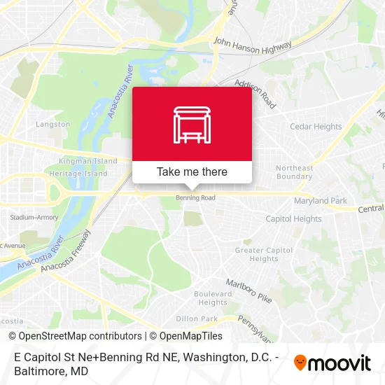 E Capitol St Ne+Benning Rd NE map