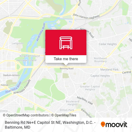 Benning Rd Ne+E Capitol St NE map