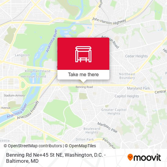 Benning Rd Ne+45 St NE map