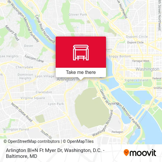 Arlington Bl+N Ft Myer Dr map