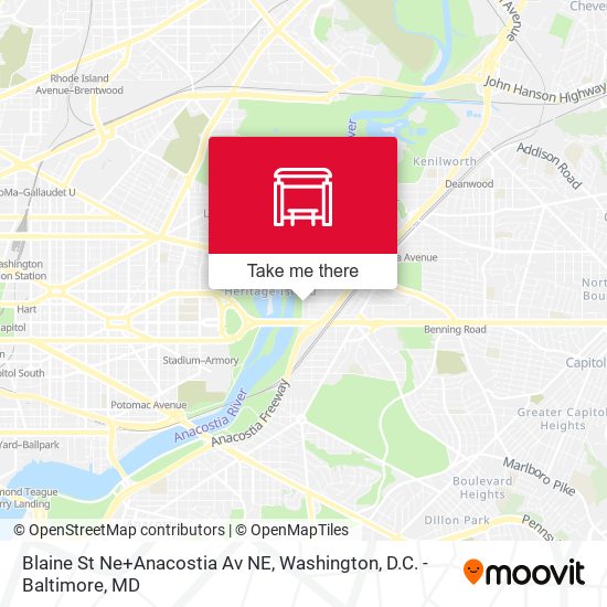 Blaine St Ne+Anacostia Av NE map