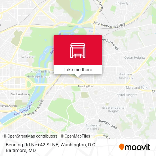 Benning Rd Ne+42 St NE map