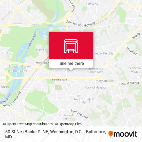 50 St Ne+Banks Pl NE map