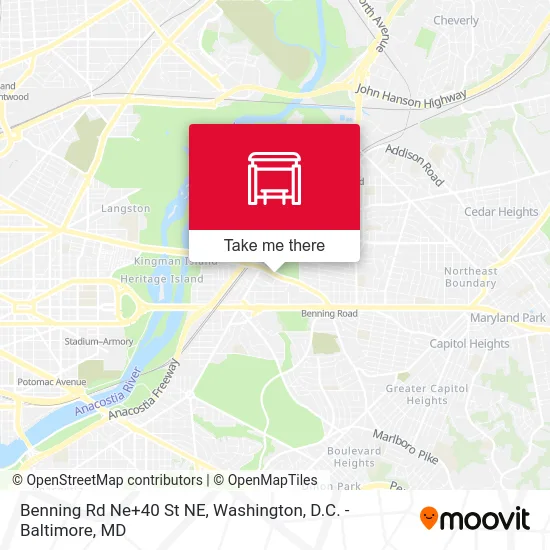 Benning Rd Ne+40 St NE map