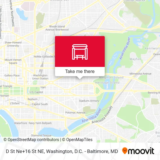 D St Ne+16 St NE map