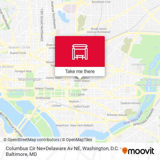 Columbus Cir Ne+Delaware Av NE map