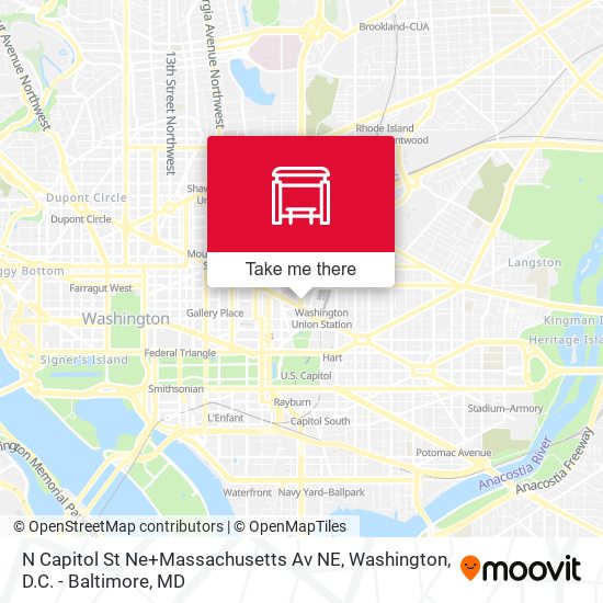 N Capitol St Ne+Massachusetts Av NE map