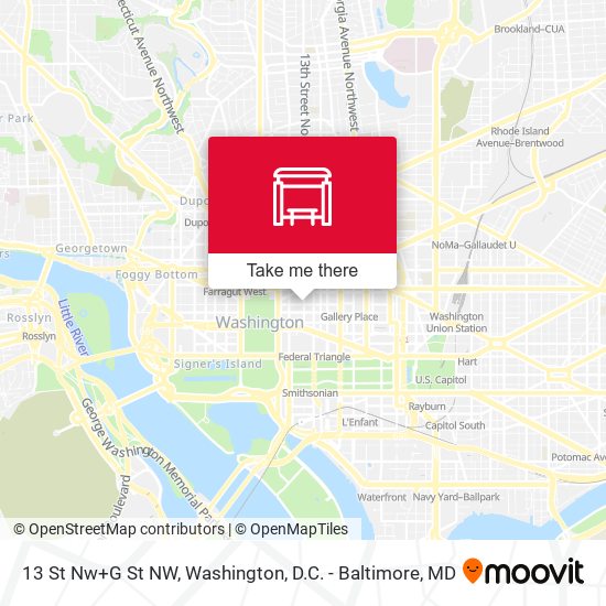 Mapa de 13 St Nw+G St NW