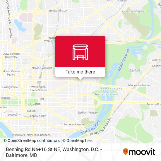 Benning Rd Ne+16 St NE map