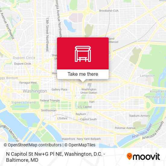 N Capitol St Nw+G Pl NE map