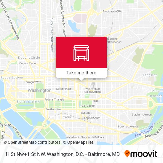 H St Nw+1 St NW map