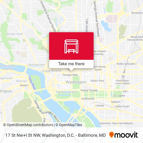 Mapa de 17 St Nw+I St NW