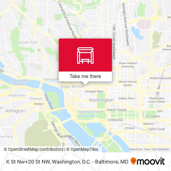 K St Nw+20 St NW map